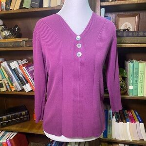 dressbarn Purple V-Neck Sweater NWOT